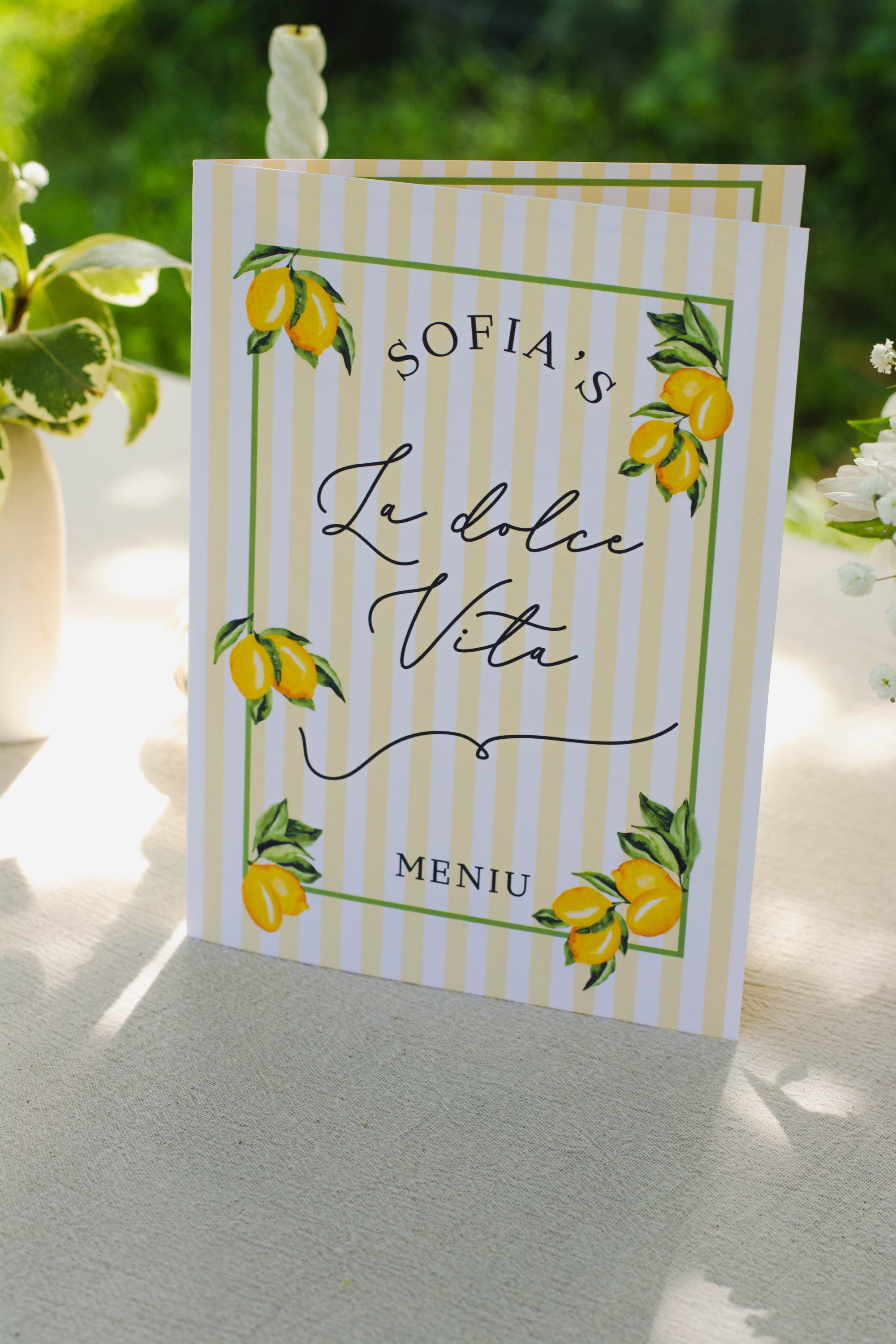 Meniu tip carte- tematică mediteraneană