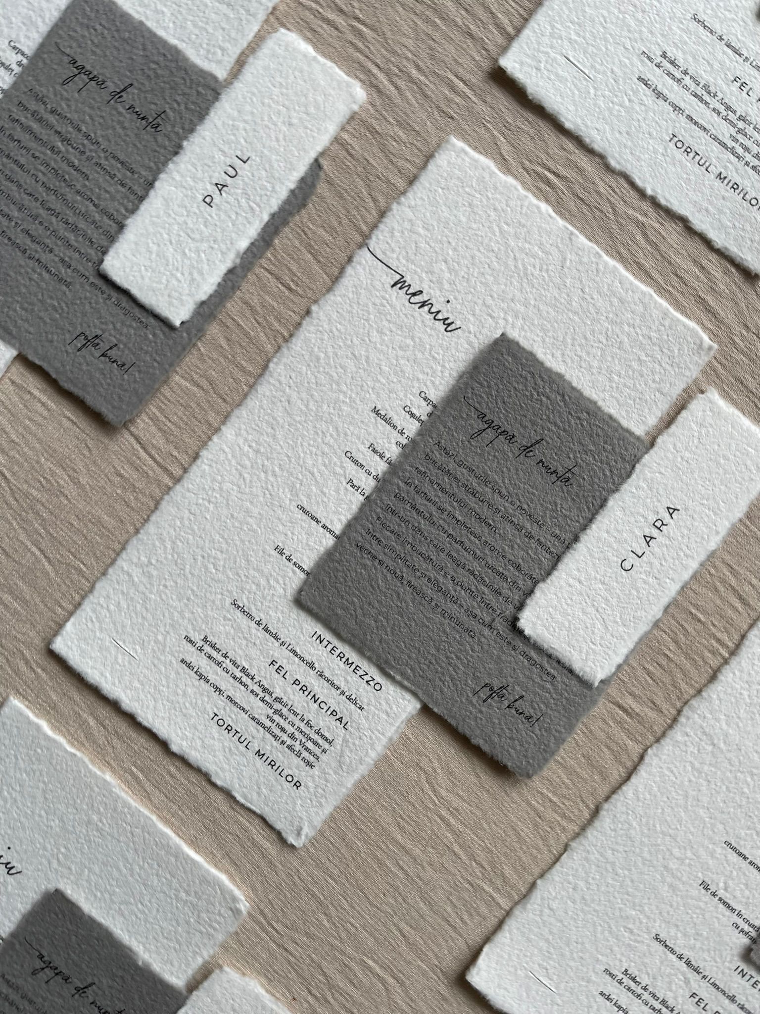 Meniu hârtie manuală - minimalist